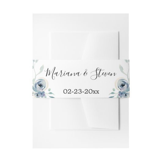 Lila Grüne Blumen Elegante Hochzeit Einladungsbanderole (Vorderseite Beispiel)