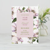 Lila grüne Blüte Einladung (Stehend Vorderseite)