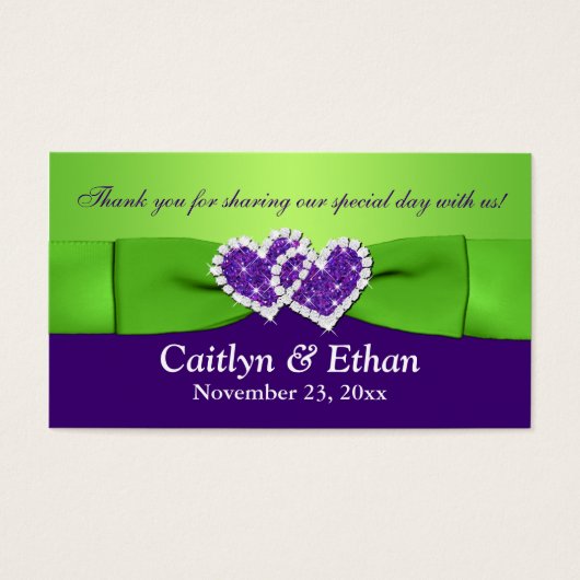 Lila, grüne Blüten und gegliederte Herzen - Gefäll (Vorderseite)