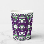 Lila/grüne Ermordung von Krähen Kaleidoskop-Party Pappbecher (Rechts)