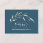 Lila grüne Eukalyptus Blue Wedding Website UAWG Begleitkarte (Vorderseite)