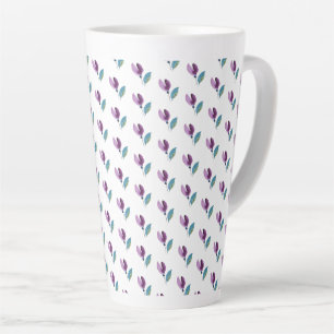 Lila Grüne Florale Wasserfarbe Handbemalt Milchtasse