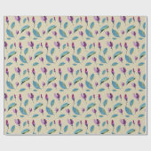 Lila grüne florale Wasserfarbe handgemalt Geschenkpapier (Flach)