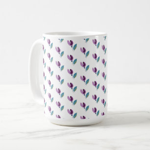 Lila grüne florale Wasserfarbe handgemalt Kaffeetasse