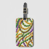 LILA GRÜNE GOLD MARDI GRAS BEADS GEPÄCKANHÄNGER (Vorderseite Vertikal)