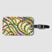 LILA GRÜNE GOLD MARDI GRAS BEADS GEPÄCKANHÄNGER (Vorderseite (Horizontal))