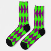 Lila Grüne Harlekin Karo-Design Socken (Linkes Detail)
