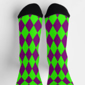 Lila Grüne Harlekin Karo-Design Socken (Oben)