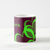 lila grüne Herzen Kaffeetasse (Mittel)