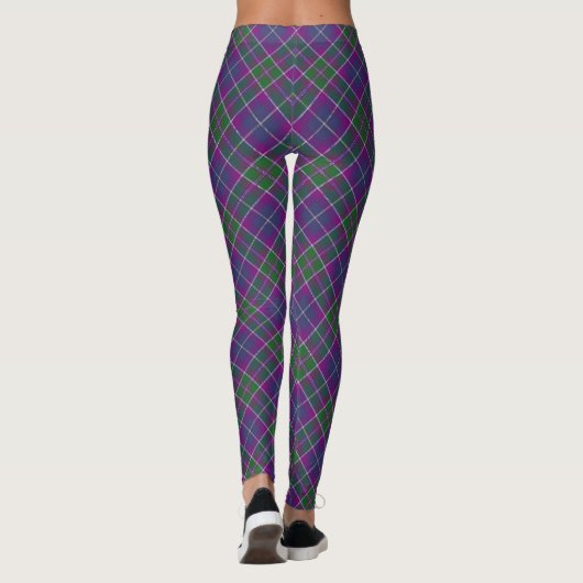 Lila/grüne Karierte Leggings (Rückseite)