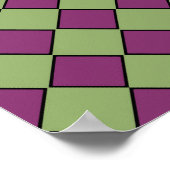 Lila Grüne Karo Diamant Muster Poster (Ecke)