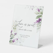 Lila Grüne Lavendel Liebe ist süßes Zeichen Sockelschild (Vorderseite)