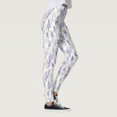 Lila Grüne Lavendelblumen Leggings (Rechts)