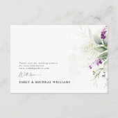Lila Grüne Lavender Hochzeitskarte Begleitkarte (Rückseite)