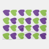 Lila grüne Liebe Herz Geschirrtuch (Horizontal)