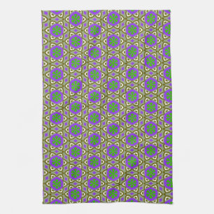 Lila + Grüne Limone Blume Muster Küchentuch