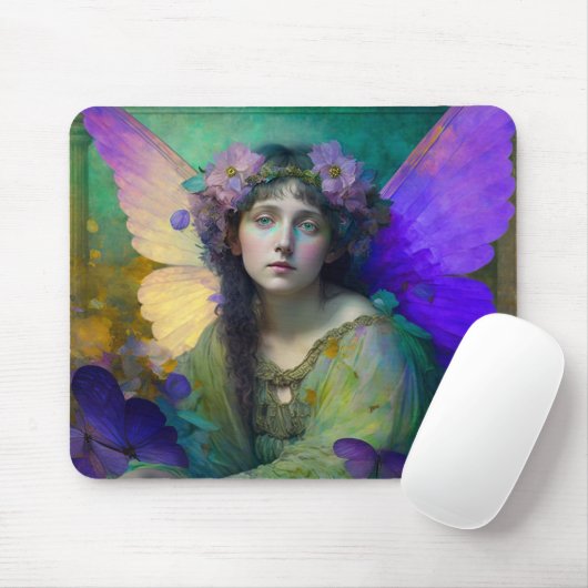 Lila Grüne Märchen Fantasie Kunst Mousepad (Mit Mouse)
