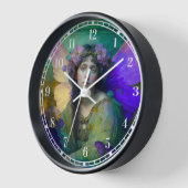 Lila Grüne Märchen Fantasie Kunst Uhr (Winkel)