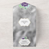 Lila grüne Pfauenwasserfarben - Pflanze All In One Einladung (Außenbereich)