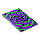 Lila grüne Psychedelic Swirl Moderne Kunst Notizblock (Rechte Seite)