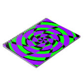 Lila grüne Psychedelic Swirl Moderne Kunst Notizblock (Linke Seite)