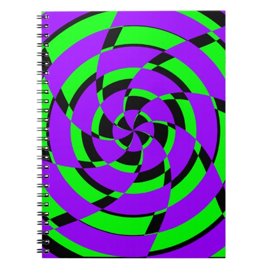 Lila grüne Psychedelic Swirl Moderne Kunst Notizblock (Vorderseite)
