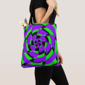 Lila grüne Psychedelic Swirl Moderne Kunst Tasche (Von Nahem)