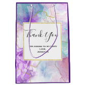 Lila, grüne, rosafarbene Farben Danke Mittlere Geschenktüte (Vorderseite)