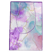 Lila, grüne, rosafarbene Farben Danke Mittlere Geschenktüte (Rückseite)