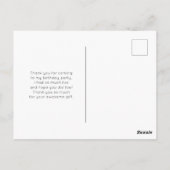 Lila, grüne, rosafarbene Farben Danke Postkarte (Rückseite)