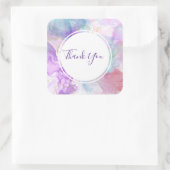 Lila, grüne, rosafarbene Farben Danke Quadratischer Aufkleber (Tasche)