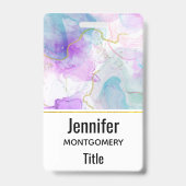 Lila, grüne, rosafarbene Farben Elegant Ausweis (Rückseite)