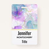 Lila, grüne, rosafarbene Farben Elegant Ausweis (Rückseite)