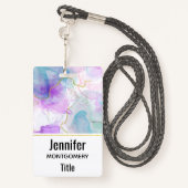 Lila, grüne, rosafarbene Farben Elegant Ausweis (Rückseite mit Schlüsselband)