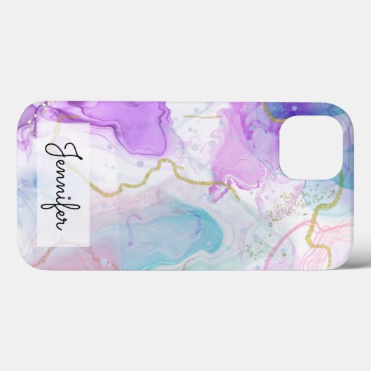 Lila, grüne, rosafarbene Farben Elegant Case-Mate iPhone Hülle (Rückseite (Horizontal))