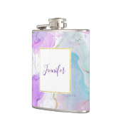 Lila, grüne, rosafarbene Farben Elegant Flachmann (Links)