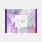 Lila, grüne, rosafarbene Farben Elegant Fleecedecke (Vorderseite (Horizontal))