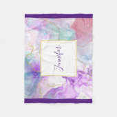 Lila, grüne, rosafarbene Farben Elegant Fleecedecke (Vorderseite)