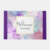 Lila, grüne, rosafarbene Farben Elegant Fußmatte (Vorderseite)