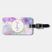 Lila, grüne, rosafarbene Farben Elegant Gepäckanhänger (Vorderseite horizontal)
