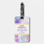 Lila, grüne, rosafarbene Farben Elegant Gepäckanhänger (Rückseite vertikal)