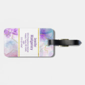Lila, grüne, rosafarbene Farben Elegant Gepäckanhänger (Rückseite horizontal)