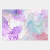 Lila, grüne, rosafarbene Farben Elegant Geschenkpapier Set (Vorderseite)