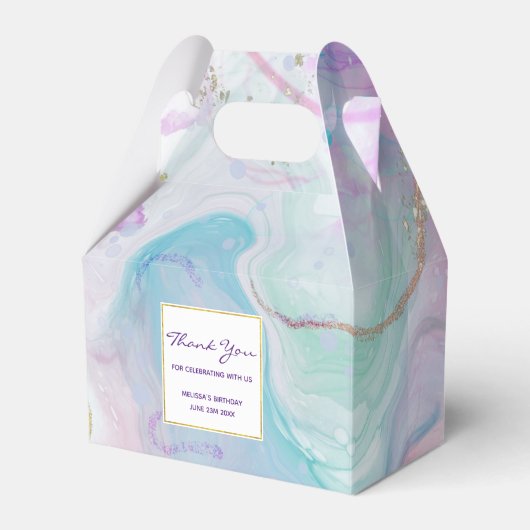 Lila, grüne, rosafarbene Farben Elegant Geschenkschachtel (Vorderseite)