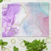 Lila, grüne, rosafarbene Farben Elegant Geschirrtuch (Gefaltet)