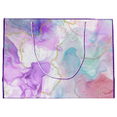 Lila, grüne, rosafarbene Farben Elegant Große Geschenktüte (Rückseite)