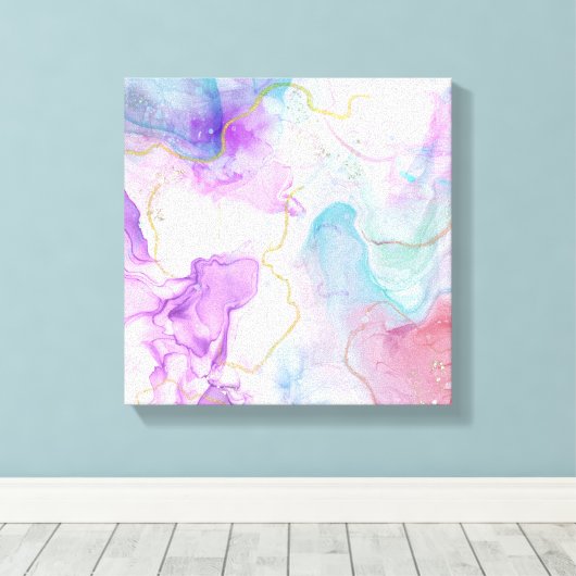 Lila, grüne, rosafarbene Farben Elegant Leinwanddruck (Insitu (Holzboden))
