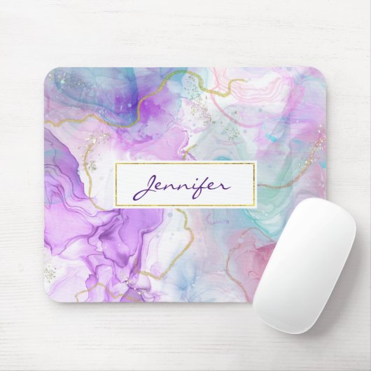 Lila, grüne, rosafarbene Farben Elegant Mousepad (Mit Mouse)