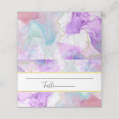 Lila, grüne, rosafarbene Farben Elegant Platzkarte (Außenseite Aufgefaltet)