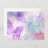 Lila, grüne, rosafarbene Farben Elegant Postkarte (Vorne/Hinten)